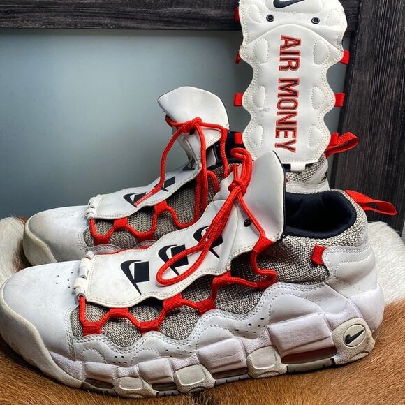 Nike Air more money white habanero red mens sneakers size 11.5 chexk them out Sneakers